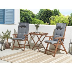 Zestaw mebli balkonowych z poduszkami Składane AMANTEA Drewno Szary