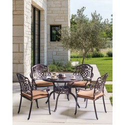 Zestaw ogrodowy dla 4 osób SALENTO z poduszkami Metal Ciemnobrązowy