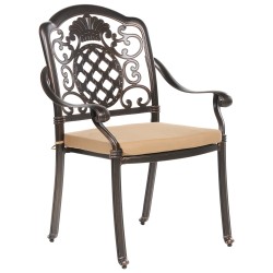 Zestaw ogrodowy dla 4 osób SALENTO z poduszkami Metal Ciemnobrązowy