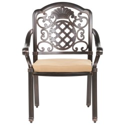 Zestaw ogrodowy dla 4 osób SALENTO z poduszkami Metal Ciemnobrązowy