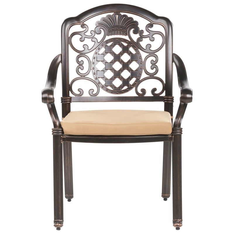 Zestaw ogrodowy dla 4 osób SALENTO z poduszkami Metal Ciemnobrązowy