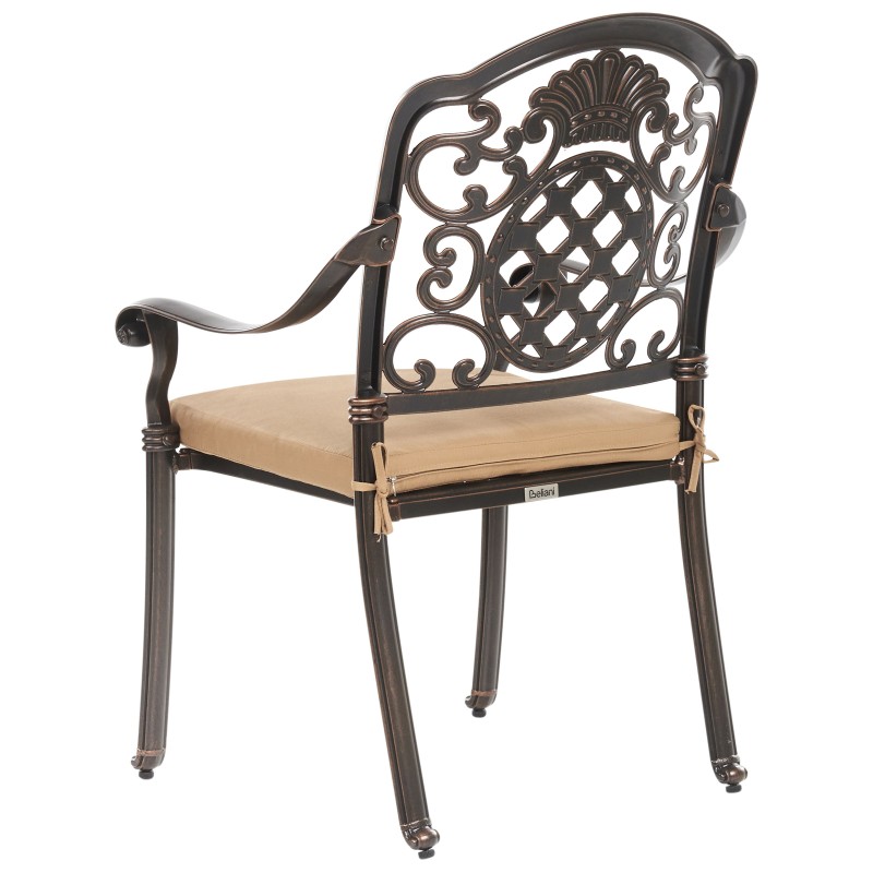 Zestaw ogrodowy dla 4 osób SALENTO z poduszkami Metal Ciemnobrązowy