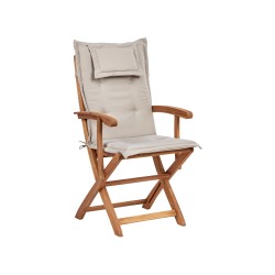 Zestaw ogrodowy dla 8 osób MAUI II z parasolem Drewno akacjowe Beżowoszary