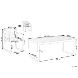 Zestaw ogrodowy dla 6 osób SASSARI Drewno akacjowe Brązowy