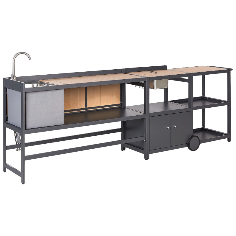 Kuchnia ogrodowa ze zlewem ORTISEI Metal Jasnobrązowy