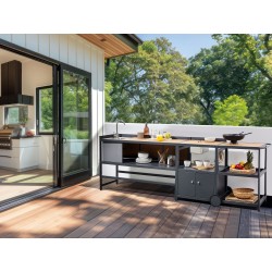 Kuchnia ogrodowa ze zlewem ORTISEI Metal Jasnobrązowy