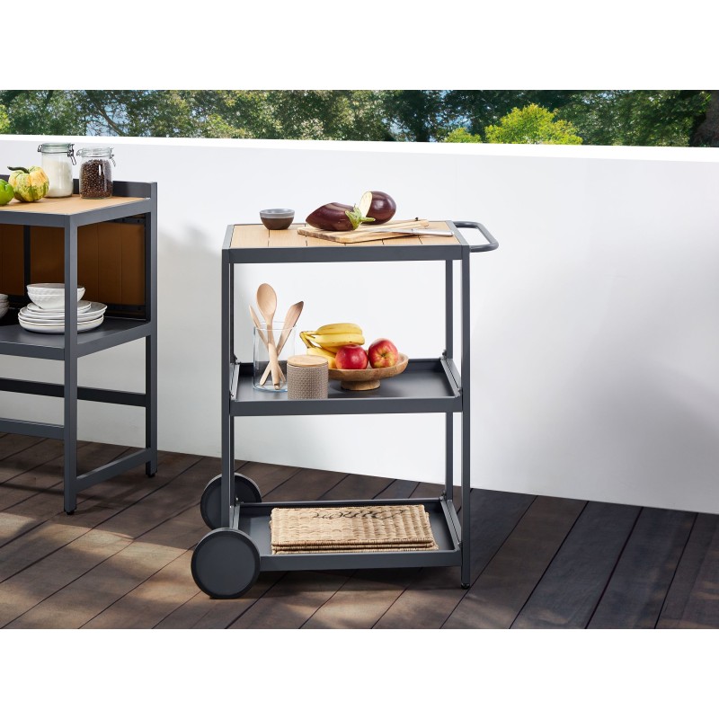 Kuchnia ogrodowa ze zlewem ORTISEI Metal Jasnobrązowy