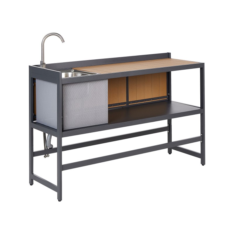 Kuchnia ogrodowa ze zlewem ORTISEI Metal Jasnobrązowy