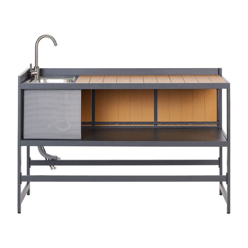 Kuchnia ogrodowa ze zlewem ORTISEI Metal Jasnobrązowy