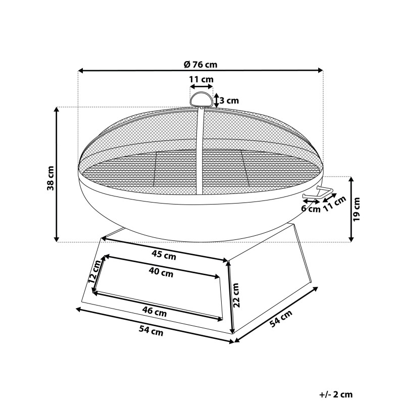 Palenisko ogrodowe z grillem SEMERU Metal Czarny