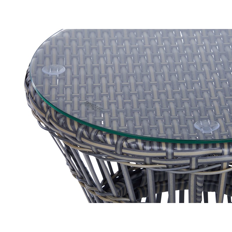 Zestaw mebli balkonowych z poduszkami MESYNA Technorattan Beżowoszary