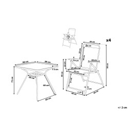 Zestaw ogrodowy dla 4 osób LIVO Metal Czarny