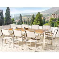 Zestaw ogrodowy dla 8 osób GROSSETO Drewno eukaliptusowe Brązowy/ beżowy