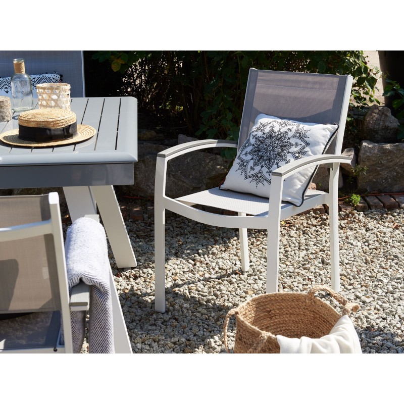 Zestaw ogrodowy dla 6 osób PERETA Metal Szary