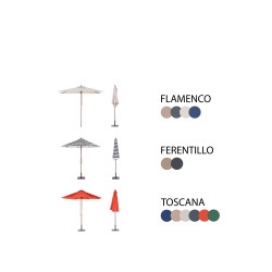 Zestaw ogrodowy dla 6 osób MAUI z parasolem (12 opcji do wyboru) Drewno akacjowe Jasnobrązowy