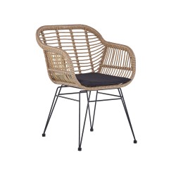 Zestaw mebli balkonowych z poduszkami TROPEA II Technorattan Naturalny