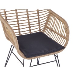 Zestaw mebli balkonowych z poduszkami TROPEA II Technorattan Naturalny