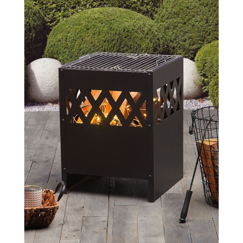 Palenisko ogrodowe z grillem SHIGA Metal Czarny