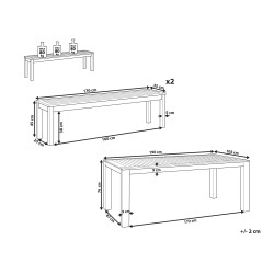 Zestaw ogrodowy z ławkami dla 6 osób MONSANO Drewno eukaliptusowe Brązowy