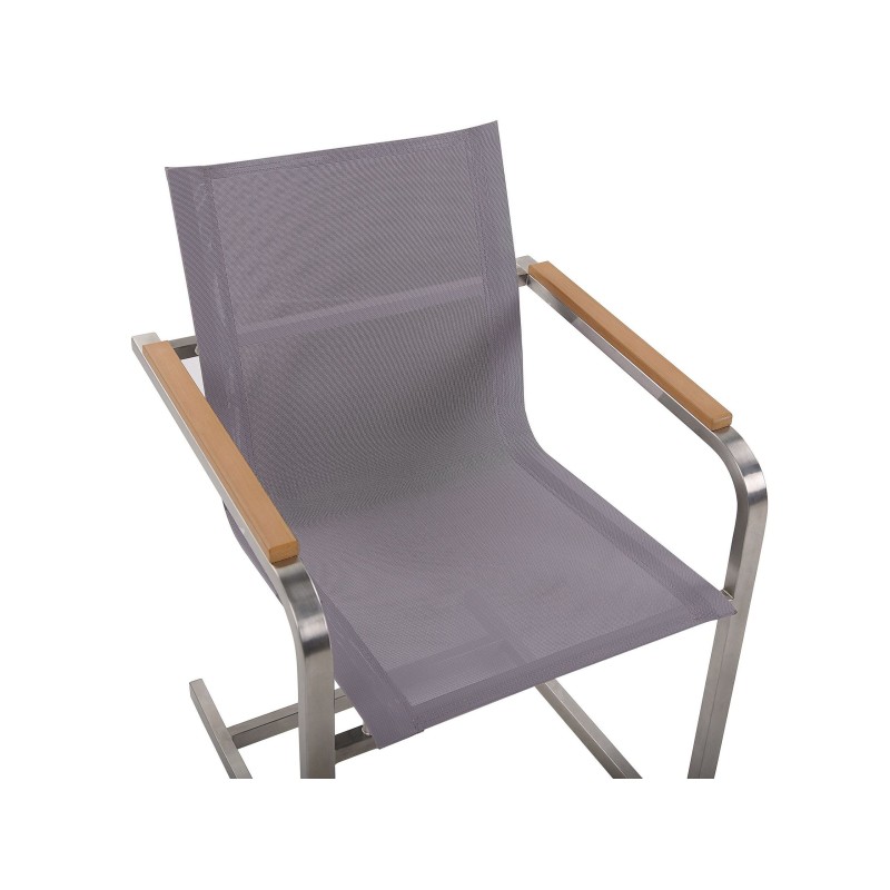 Zestaw ogrodowy dla 6 osób COSOLETO Szkło hartowane Szary