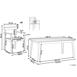 Zestaw ogrodowy dla 6 osób FORNELLI Drewno akacjowe Brązowy