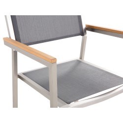 Zestaw ogrodowy dla 6 osób GROSSETO Blat dzielony Granit Polerowany Szary