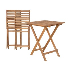 Zestaw mebli balkonowych z poduszkami Składane FIJI Drewno Niebieski