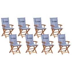 Zestaw ogrodowy dla 8 osób MAUI II z poduszkami Drewno akacjowe Niebieski