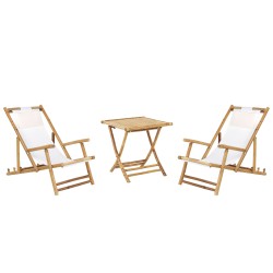 Zestaw mebli balkonowych Składane ATRANI/MOLISE Drewno Jasnobrązowy