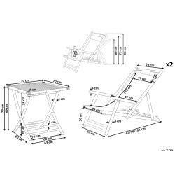Zestaw mebli balkonowych Składane ATRANI/MOLISE Drewno Jasnobrązowy