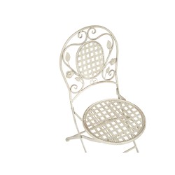 Zestaw ogrodowy dla 4 osób BIVIO Składane Metal Złamana biel