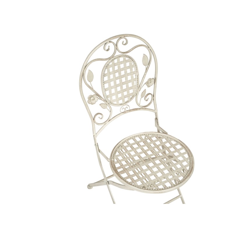 Zestaw ogrodowy dla 4 osób BIVIO Składane Metal Złamana biel