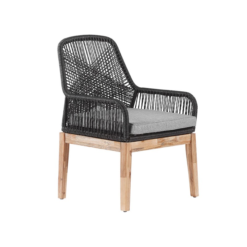 Zestaw ogrodowy dla 4 osób OLBIA z poduszkami Beton Czarny