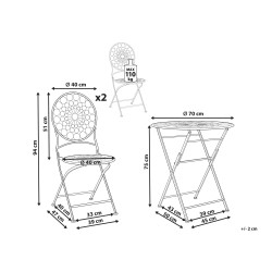 Zestaw mebli balkonowych Składane SCARIO Metal Czerwony