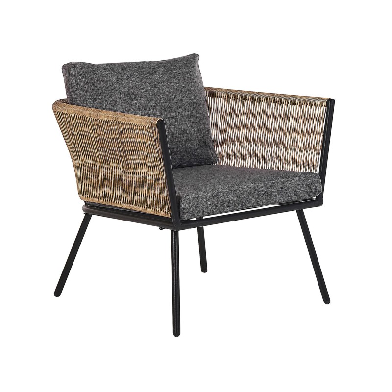 Zestaw mebli balkonowych z poduszkami GARGANO Technorattan Jasnobrązowy