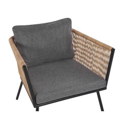 Zestaw mebli balkonowych z poduszkami GARGANO Technorattan Jasnobrązowy