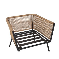 Zestaw mebli balkonowych z poduszkami GARGANO Technorattan Jasnobrązowy