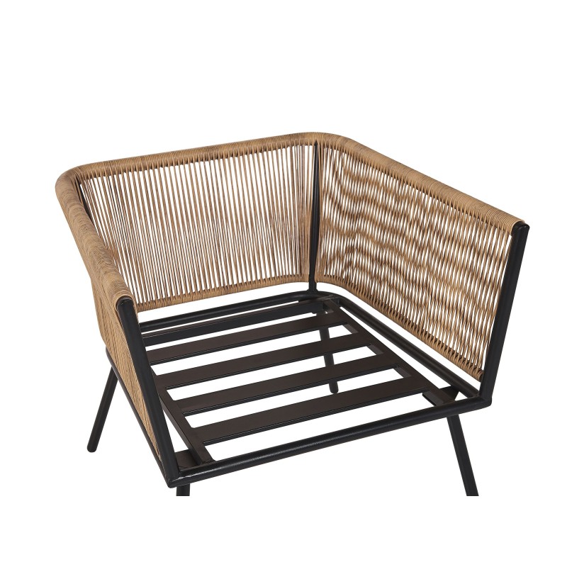 Zestaw mebli balkonowych z poduszkami GARGANO Technorattan Jasnobrązowy