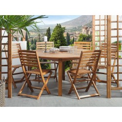 Zestaw ogrodowy dla 6 osób TOLVE Drewno akacjowe Brązowy