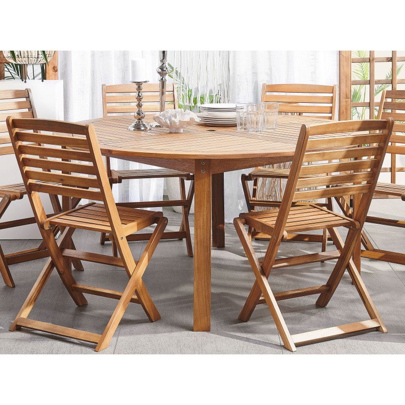 Zestaw ogrodowy dla 6 osób TOLVE Drewno akacjowe Brązowy