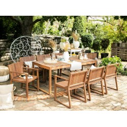 Zestaw ogrodowy z wózkiem dla 6 osób SASSARI Drewno akacjowe Brązowy