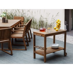 Zestaw ogrodowy z wózkiem dla 6 osób SASSARI Drewno akacjowe Brązowy