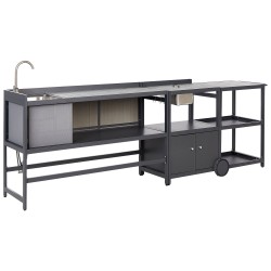 Kuchnia ogrodowa ze zlewem ORTISEI Metal Grafitowy