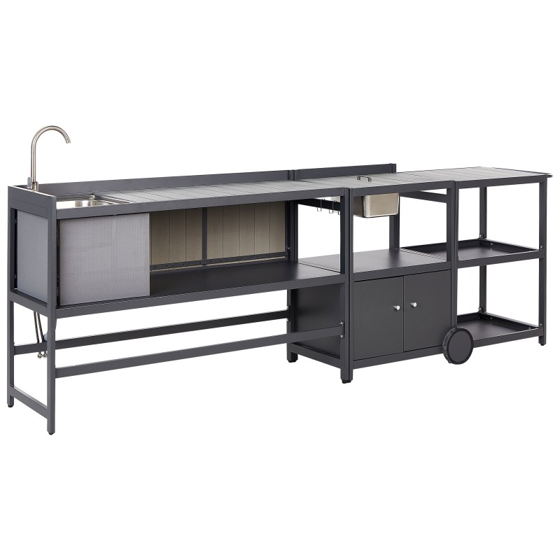 Kuchnia ogrodowa ze zlewem ORTISEI Metal Grafitowy