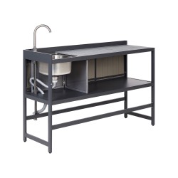 Kuchnia ogrodowa ze zlewem ORTISEI Metal Grafitowy