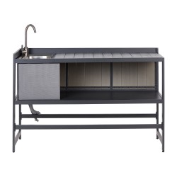 Kuchnia ogrodowa ze zlewem ORTISEI Metal Grafitowy