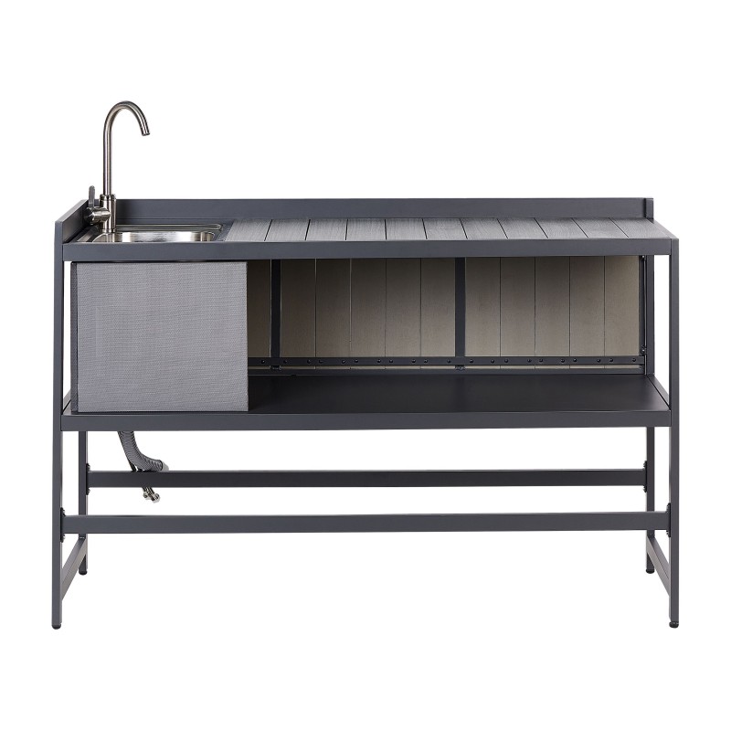 Kuchnia ogrodowa ze zlewem ORTISEI Metal Grafitowy