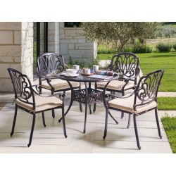 Zestaw ogrodowy dla 4 osób ANCONA z poduszkami Metal Ciemnobrązowy