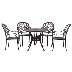 Zestaw ogrodowy dla 4 osób ANCONA z poduszkami Metal Ciemnobrązowy