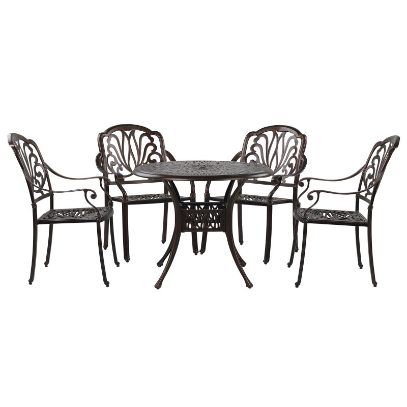 Zestaw ogrodowy dla 4 osób ANCONA z poduszkami Metal Ciemnobrązowy